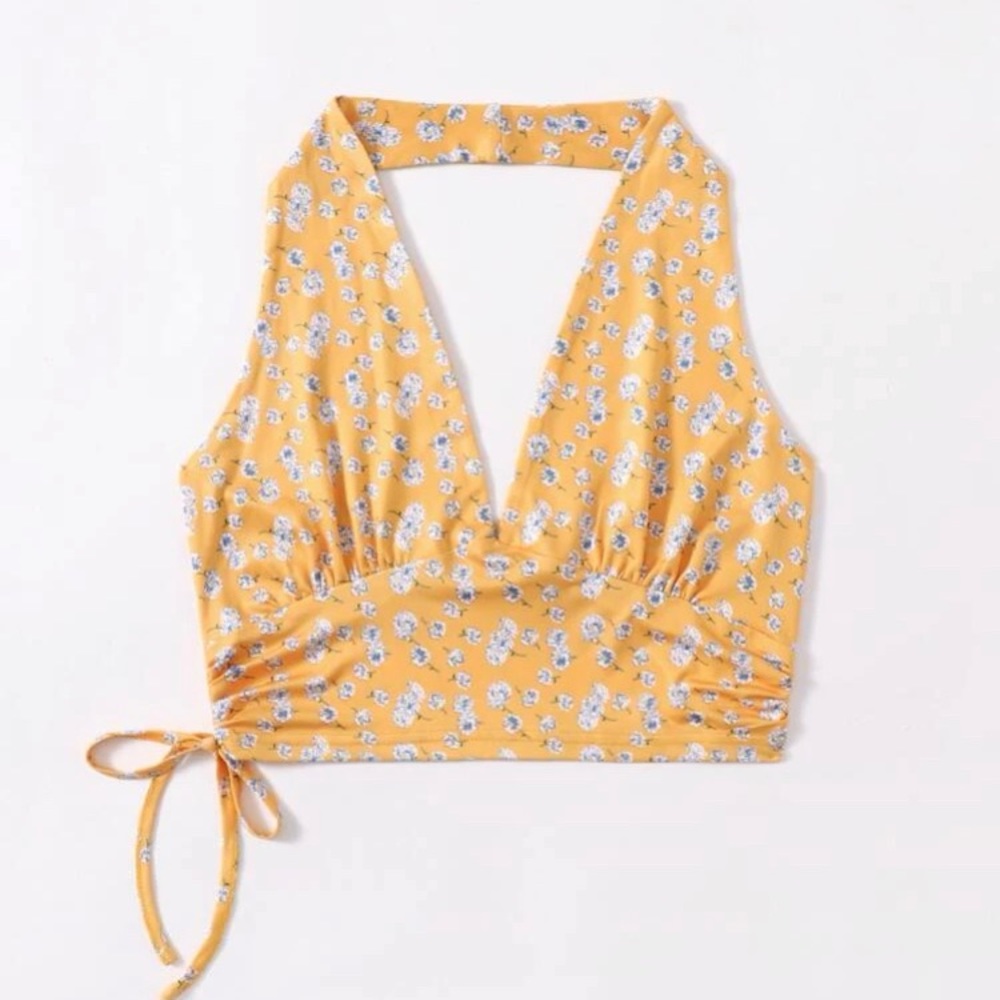 Ditsy Floral Cropped Halter top